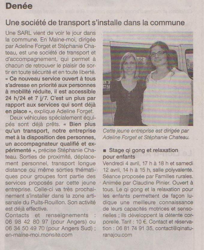 Article paru dans le Ouest France